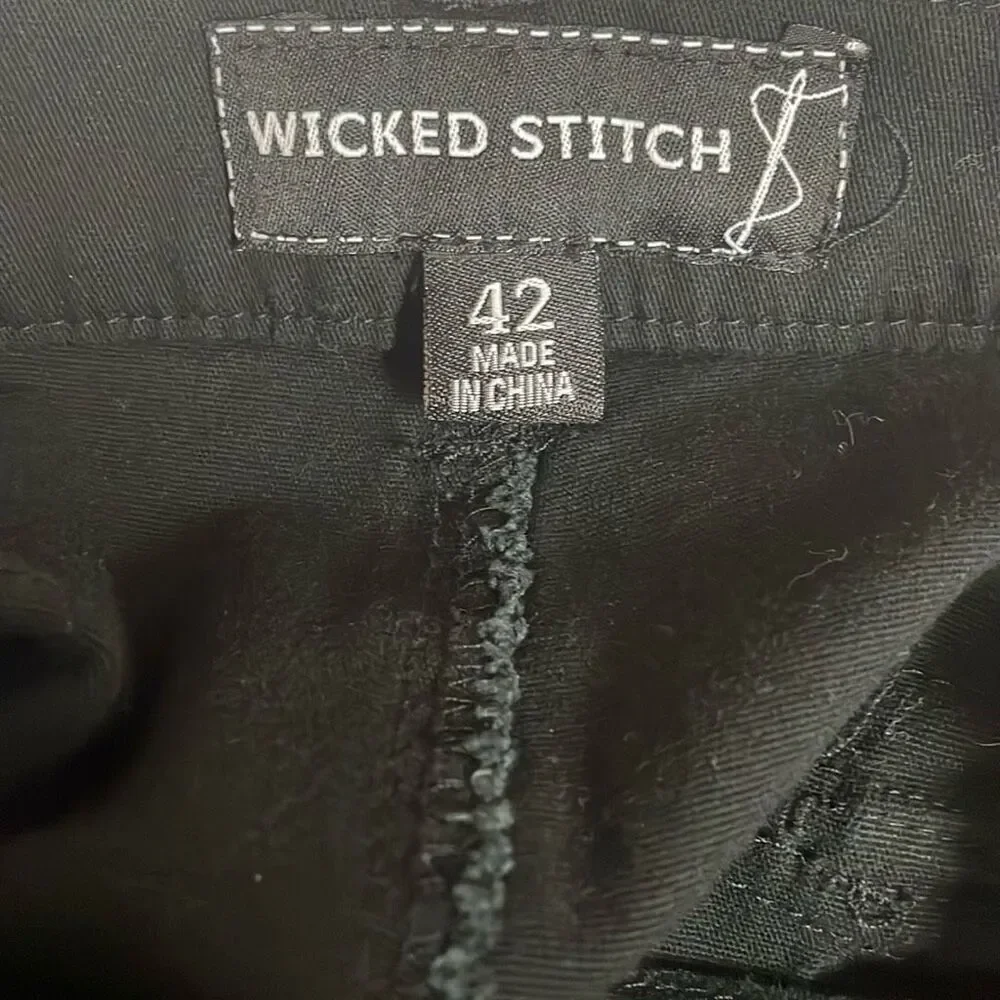 WICKED STITCH Men’s Cargo Camping Hiking Casual Shorts Black Size 42